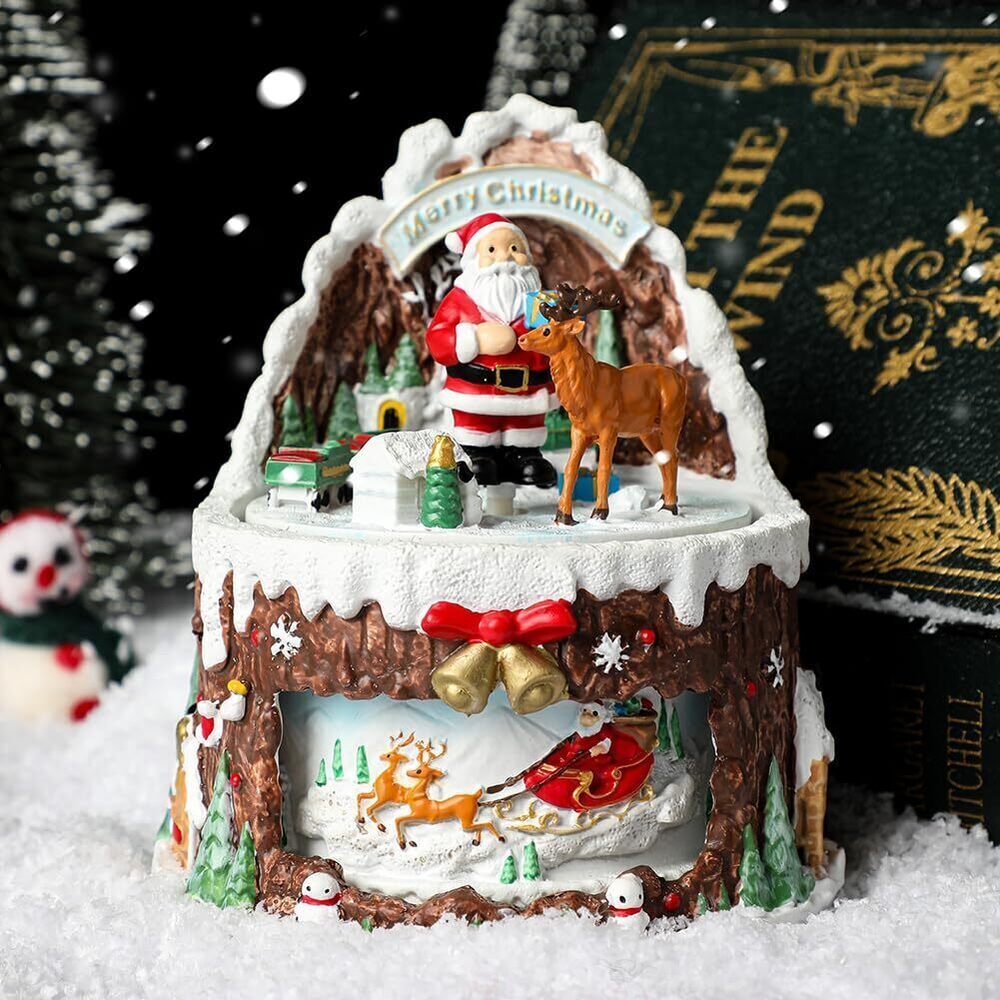 3025 Gift Wrapped Xmas Music Box Winter Wonderland Color Light Musical